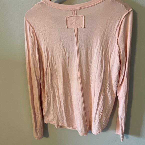 FREE PEOPLE We the Free Fresh and Clean LS Top Light Pink Medium - Picture 5 of 7